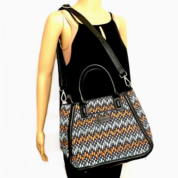 Vera Bradley Handbags - VERA BRADLEY, Sierra Stream  Trimmed Trapeze Satchel